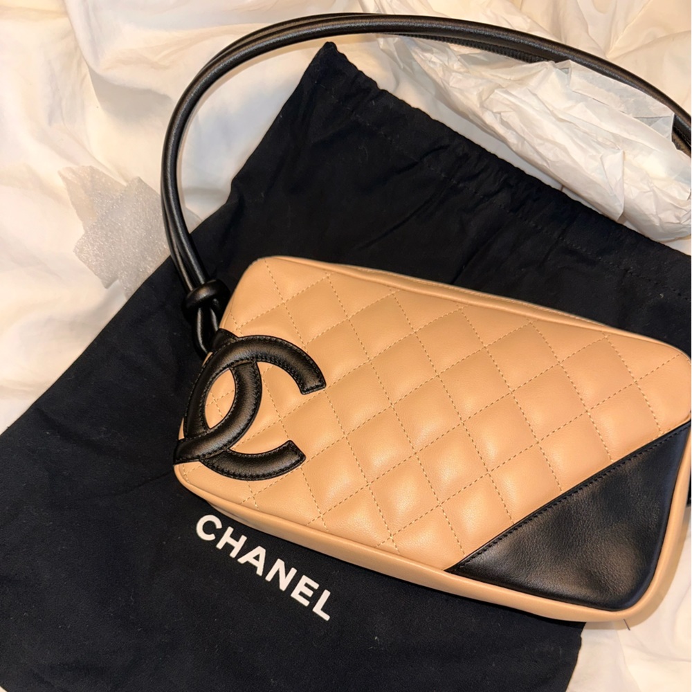Chanel Cambon Pochette in Beige/Black